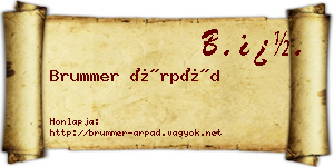 Brummer Árpád névjegykártya